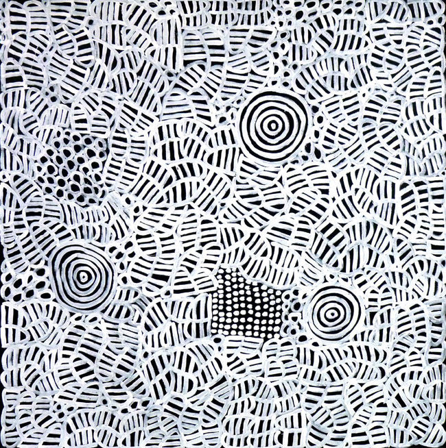 My Mother's Country by Betty Mbitjana (SOLD), 120cm x 120cm. Aboriginal Painting. #AboriginalArt #UtopiaLane
