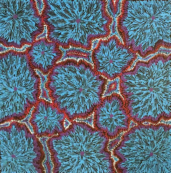 Wild Onion by Carmen Jones Petyarr (SOLD), 30cm x 30cm. Aboriginal Painting. #AboriginalArt #UtopiaLane