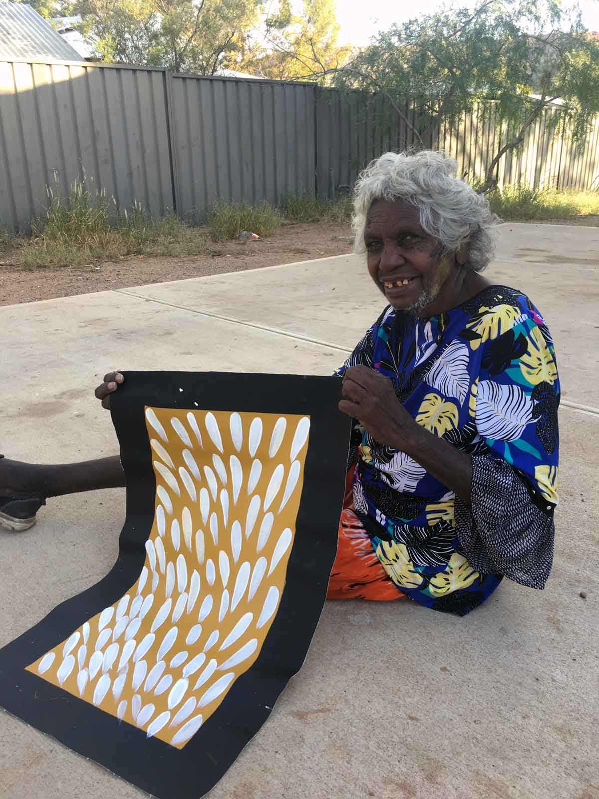 Leaves painting by Gloria Petyarre. Australian Aboriginal Art.