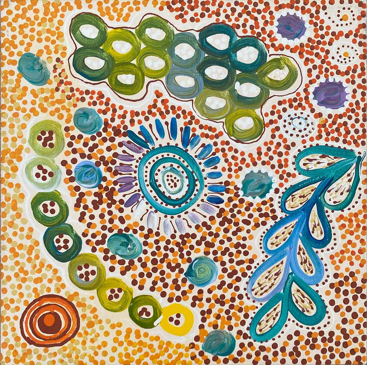 Bush Yam Story by Janet Golder Kngwarreye | Stretched (SOLD)