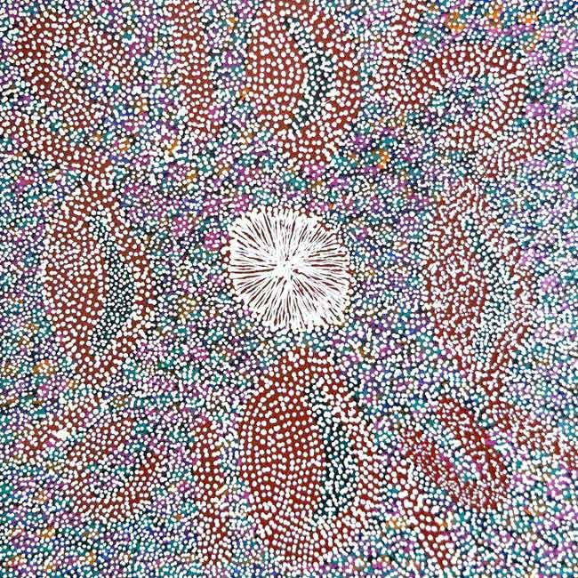 Country by Lucky Morton Kngwarrey, 30cm x 30cm. Aboriginal Painting. #AboriginalArt #UtopiaLane