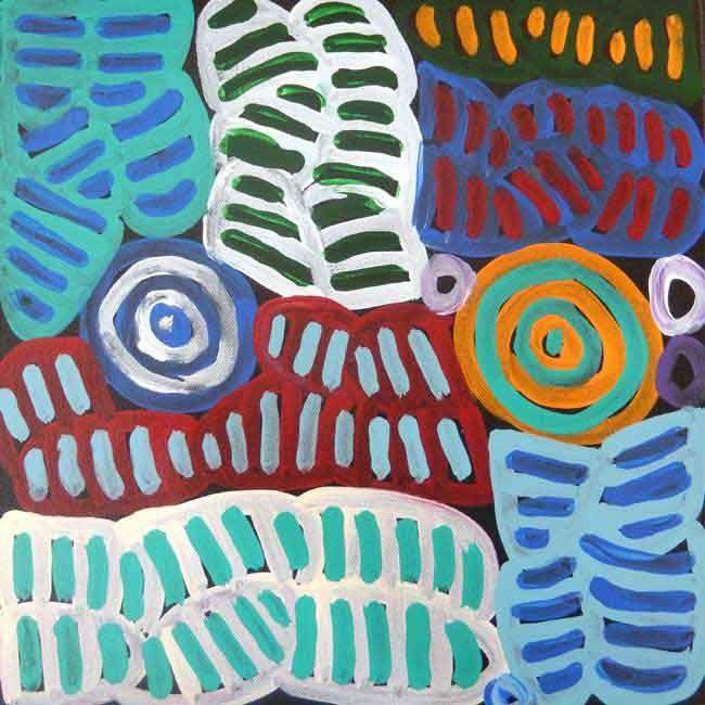 My Mother's Country by Betty Mbitjana, 30cm x 30cm. Aboriginal Painting. #AboriginalArt #UtopiaLane