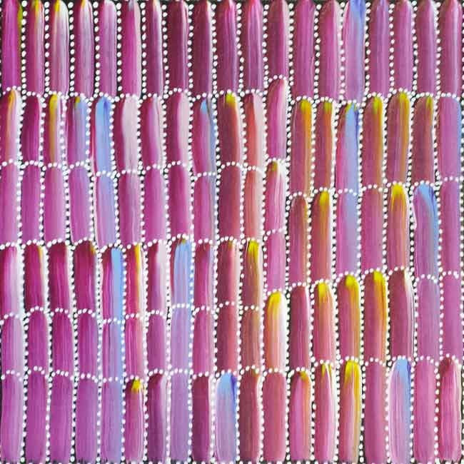 Anaty (Desert Yam) by Jeannie Mills Pwerle, 30cm x 30cm. Aboriginal Painting. #AboriginalArt #UtopiaLane