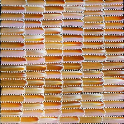 Anaty (Desert Yam) by Jeannie Mills Pwerle (SOLD), 30cm x 30cm. Aboriginal Painting. #AboriginalArt #UtopiaLane