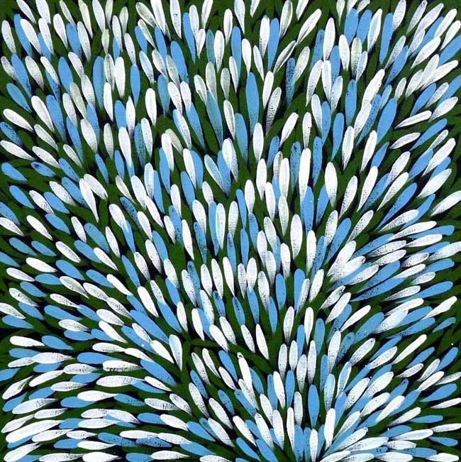 Leaves by Gloria Petyarre, 45cm x 45cm. Aboriginal Painting. #AboriginalArt #UtopiaLane