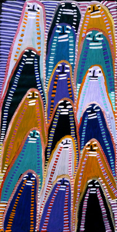 Atham-areny Story by Angelina Ngale (Pwerle) (SOLD), 90cm x 45cm. Aboriginal Painting. #AboriginalArt #UtopiaLane