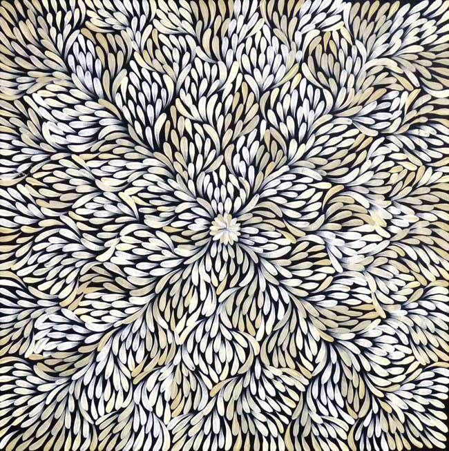 Wild Flowers by Mary Petyarre (SOLD), 60cm x 60cm. Aboriginal Painting. #AboriginalArt #UtopiaLane