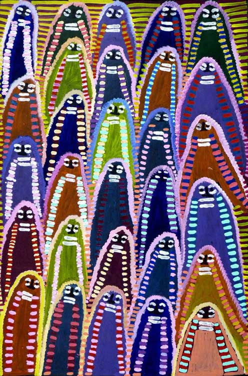 Atham-areny Story by Angelina Ngale (Pwerle) (SOLD), 90cm x 60cm. Aboriginal Painting. #AboriginalArt #UtopiaLane