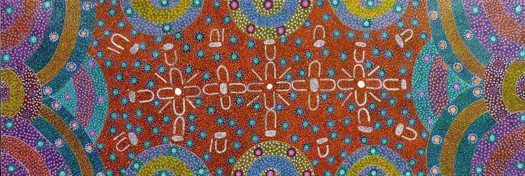 Alpar Seed Story by Maggie Bird, 180cm x 60cm. Aboriginal Painting. #AboriginalArt #UtopiaLane