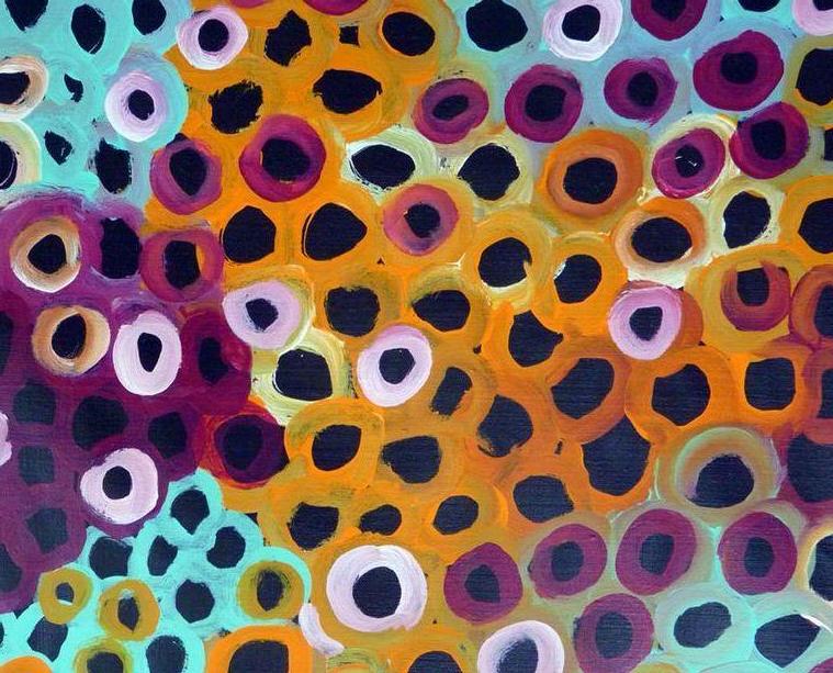 Soakage by Lena Pwerle by Lena Pwerle, 180cm x 120cm. Australian Aboriginal Art.