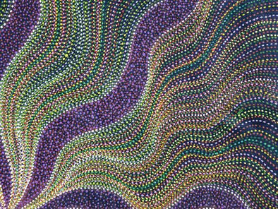 Lyaw Dreaming by Kylie Kemarre (SOLD), 210cm x 120cm. Aboriginal Painting. #AboriginalArt #UtopiaLane