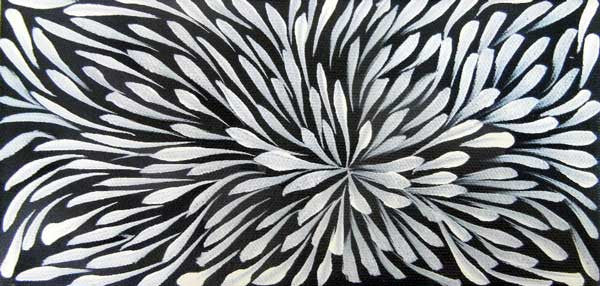 Wild Flowers by Sacha Long Petyarre (SOLD), 20cm x 10cm. Aboriginal Painting. #AboriginalArt #UtopiaLane