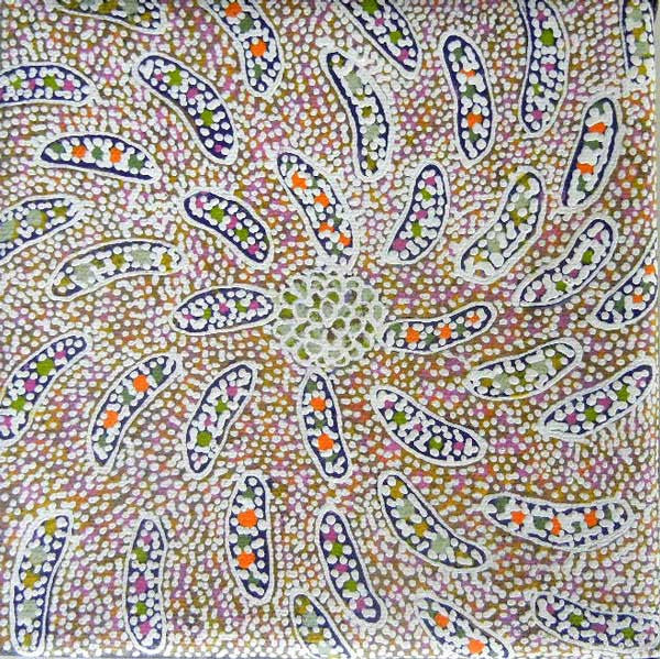 Ilyarnayt by Lily Lion Kngwarrey (SOLD), 15cm x 15cm. Aboriginal Painting. #AboriginalArt #UtopiaLane