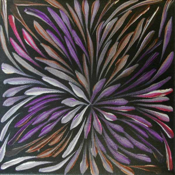 Wild Flowers by Sacha Long Petyarre (SOLD), 15cm x 15cm. Aboriginal Painting. #AboriginalArt #UtopiaLane