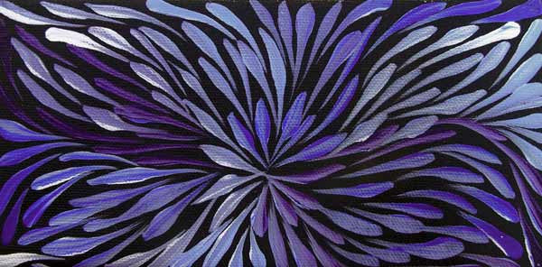 Wild Flowers by Sacha Long Petyarre (SOLD), 20cm x 10cm. Aboriginal Painting. #AboriginalArt #UtopiaLane
