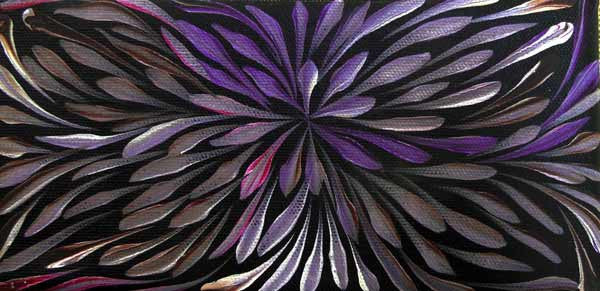 Wild Flowers by Sacha Long Petyarre, 20cm x 10cm. Aboriginal Painting. #AboriginalArt #UtopiaLane