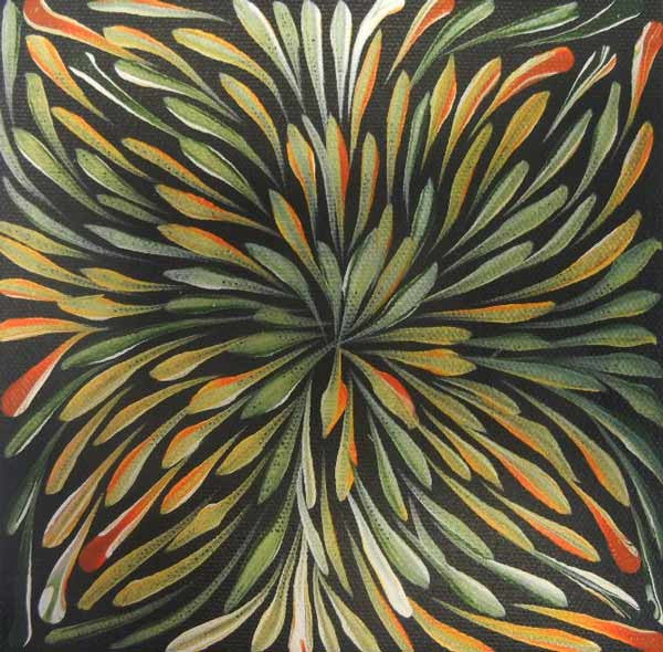 Wild Flowers by Sacha Long Petyarre (SOLD), 15cm x 15cm. Aboriginal Painting. #AboriginalArt #UtopiaLane
