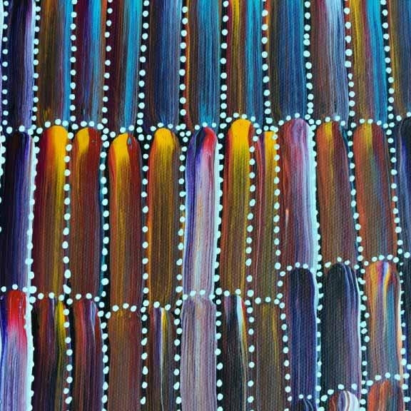 Anaty (Desert Yam) by Jeannie Mills Pwerle (SOLD), 30cm x 30cm. Aboriginal Painting. #AboriginalArt #UtopiaLane