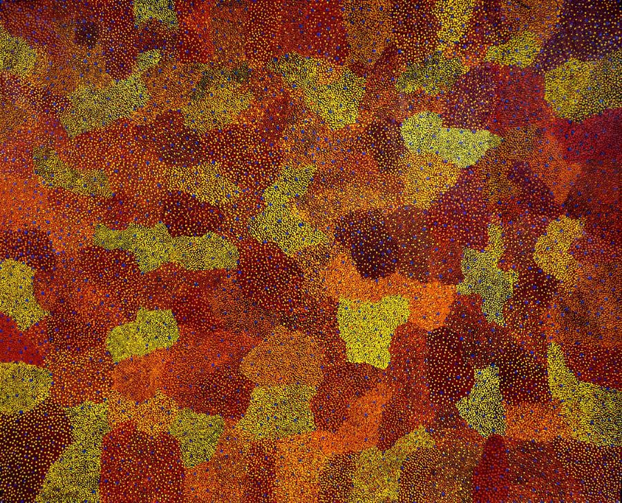 Bush Plum Dreaming by Josie Petrick Kemarre, 150cm x 120cm. Aboriginal Painting. #AboriginalArt #UtopiaLane
