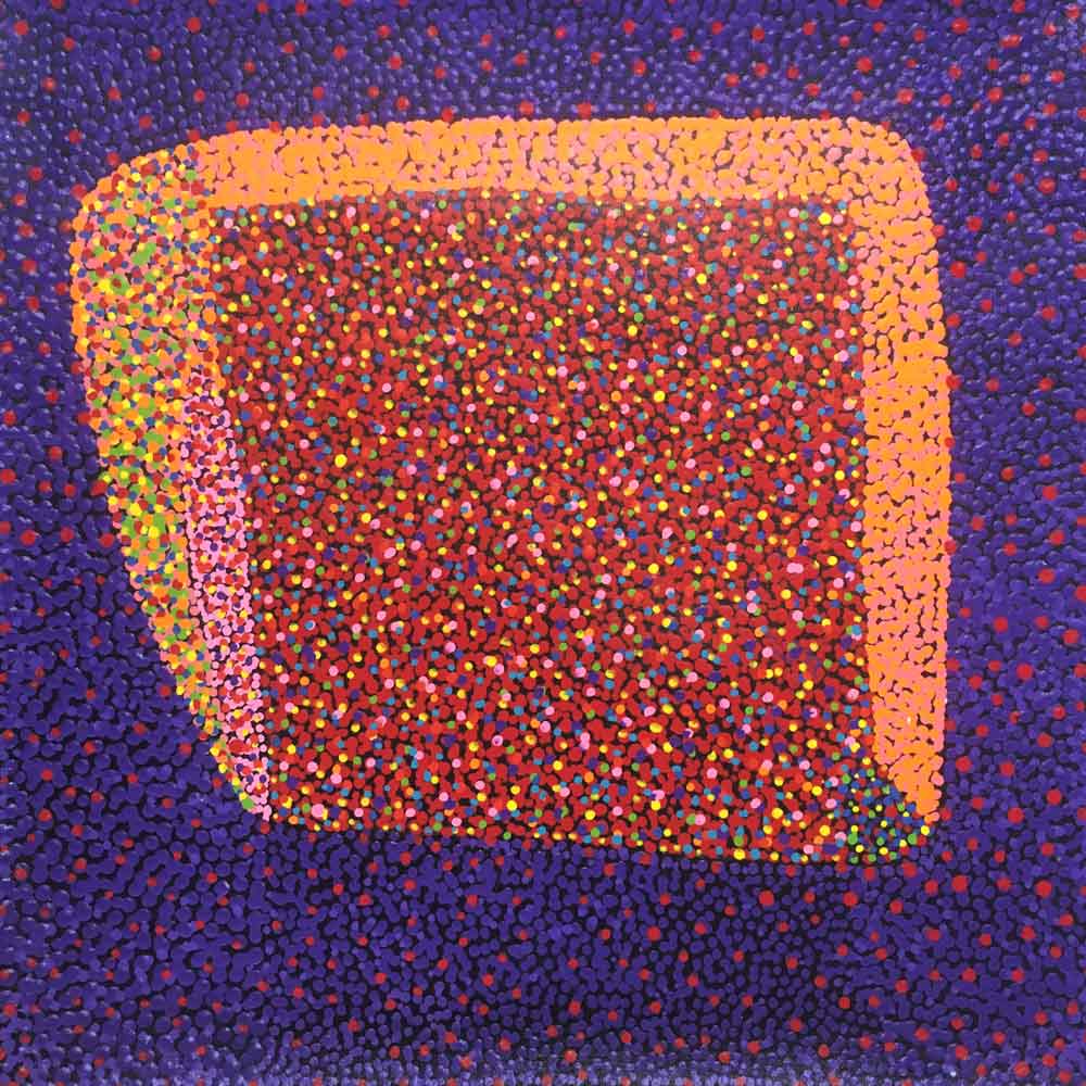 Bush Plum Dreaming by Josie Petrick Kemarre by Josie (Josepha) Petrick, 30cm x 30cm. Australian Aboriginal Art.
