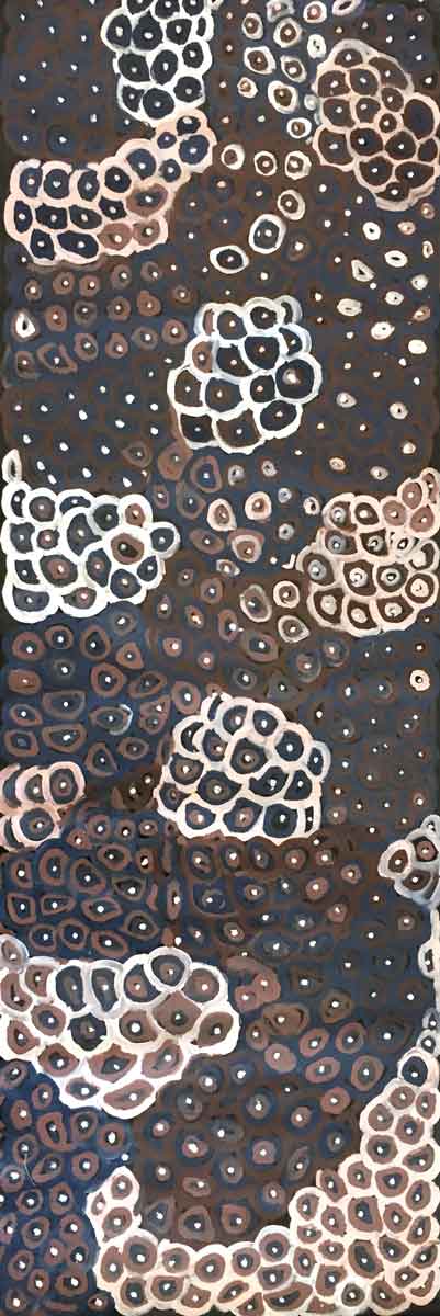 Soakage by Lena Pwerle by Lena Pwerle, 180cm x 60cm. Australian Aboriginal Art.