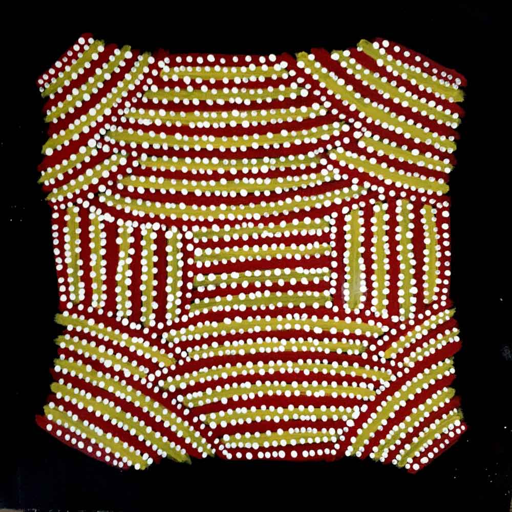 Awelye for Arnkerrthe by Myrtle Petyarre by Myrtle Petyarre, 30cm x 30cm. Australian Aboriginal Art.