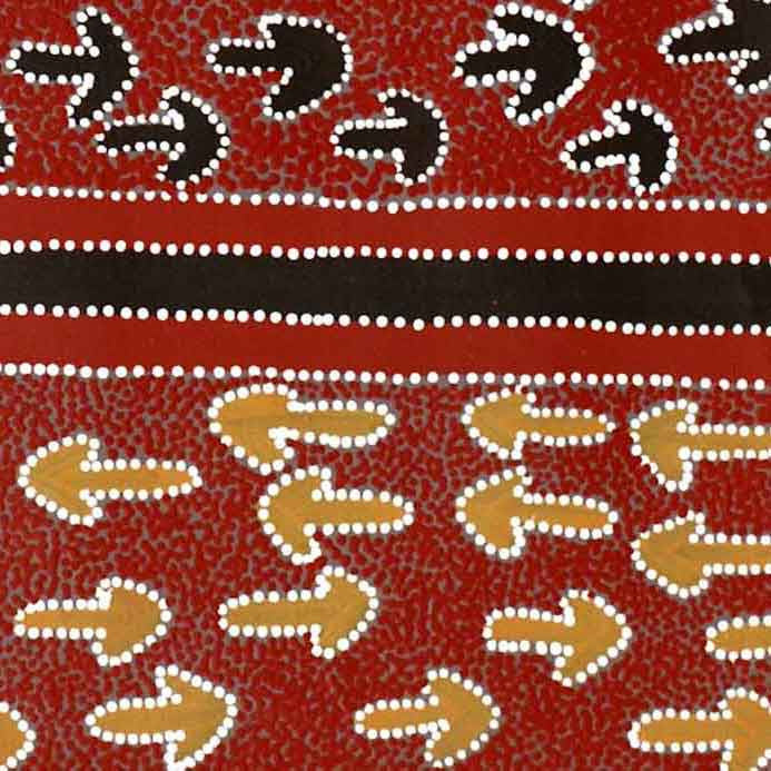 Bush Plum Dreaming by Lindsay Bird by Lindsay Bird Mpetyane, 90cm x 90cm. Australian Aboriginal Art.