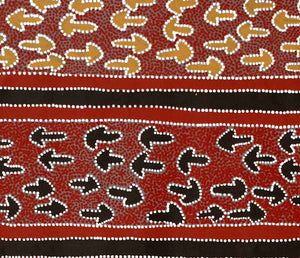 Bush Plum Dreaming by Lindsay Bird by Lindsay Bird Mpetyane, 90cm x 90cm. Australian Aboriginal Art.