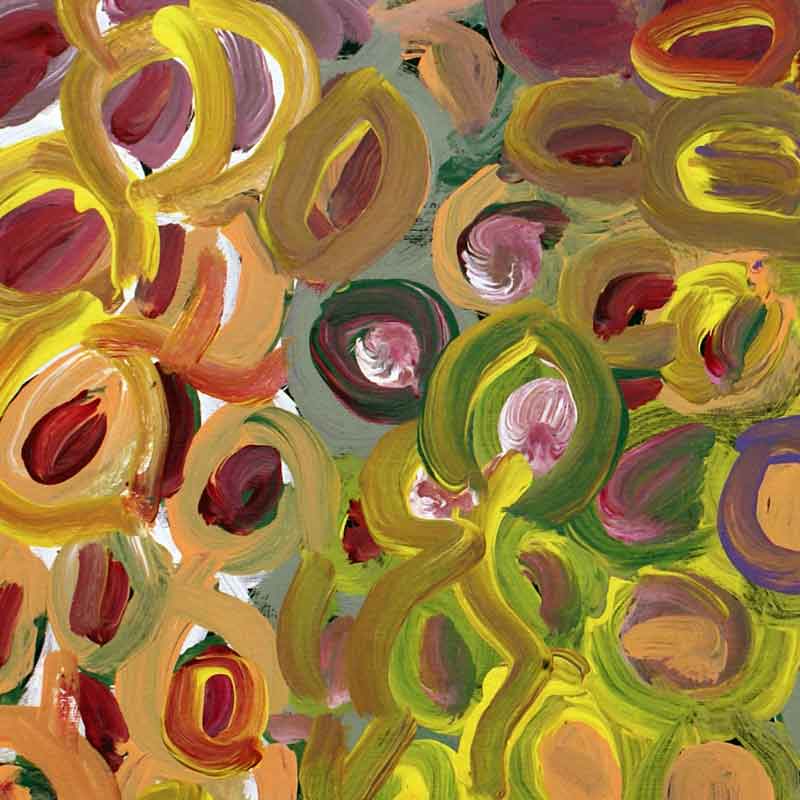 Painting by Lena Pwerle #lenapwerle #aboriginalart www.utopialaneart.com.au