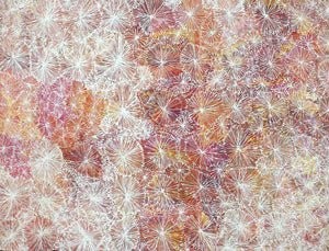 Ilyarnayt Flower by Lucky Morton Kngwarreye by Lucky Morton Kngwarreye, 120cm x 90cm. Australian Aboriginal Art.