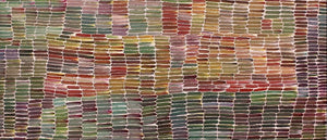 Anaty (Desert Yam) by Jeannie Mills Pwerle by Jeannie Mills Pwerle, 210cm x 90cm. Australian Aboriginal Art.