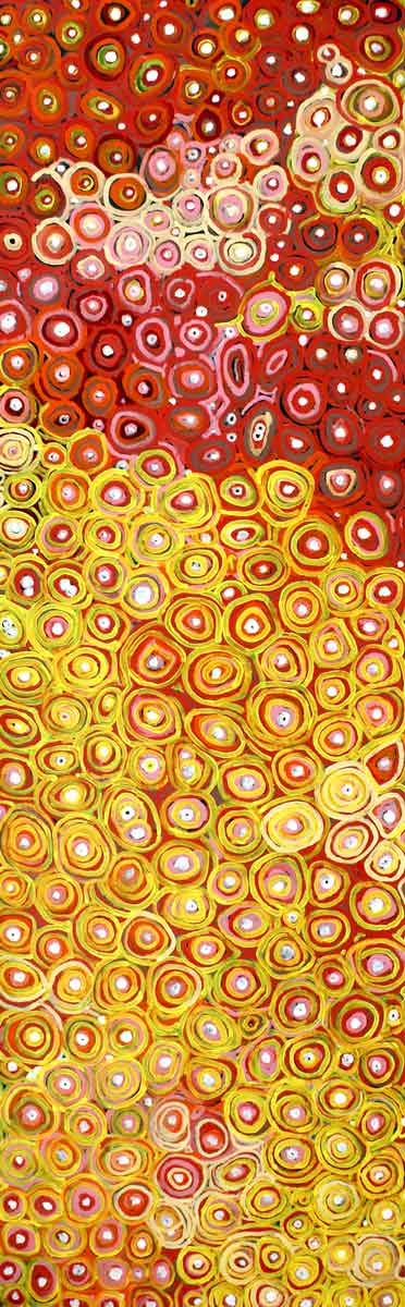 Soakage by Lena Pwerle by Lena Pwerle, 270cm x 90cm. Australian Aboriginal Art.