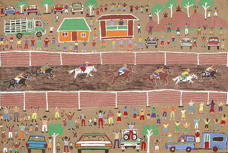 Harts Range Races by Dinny Kunoth Kemarre (SOLD), 180cm x 120cm. Aboriginal Painting. #AboriginalArt #UtopiaLane