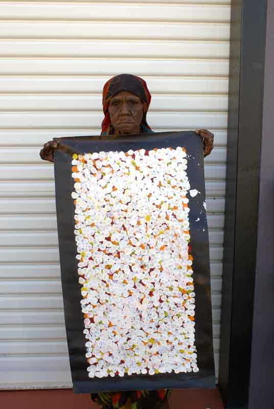 Anwekety (Conkerberry) by Polly Ngale by Polly Ngale, 90cm x 45cm. Australian Aboriginal Art.
