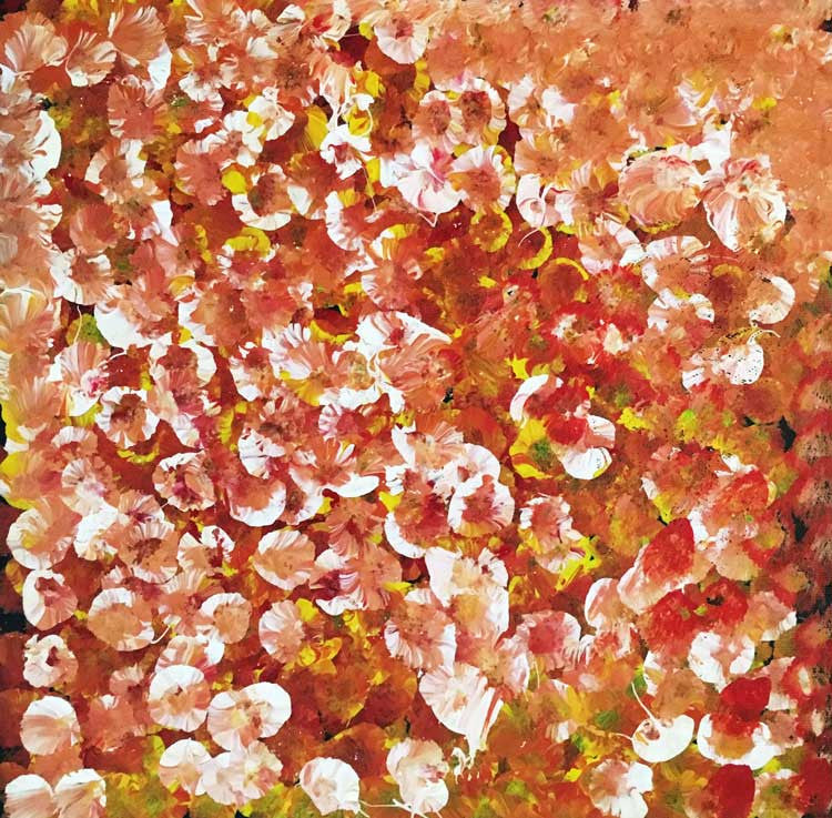Anwekety (Conkerberry) by Polly Ngale (SOLD), 30cm x 30cm. Aboriginal Painting. #AboriginalArt #UtopiaLane