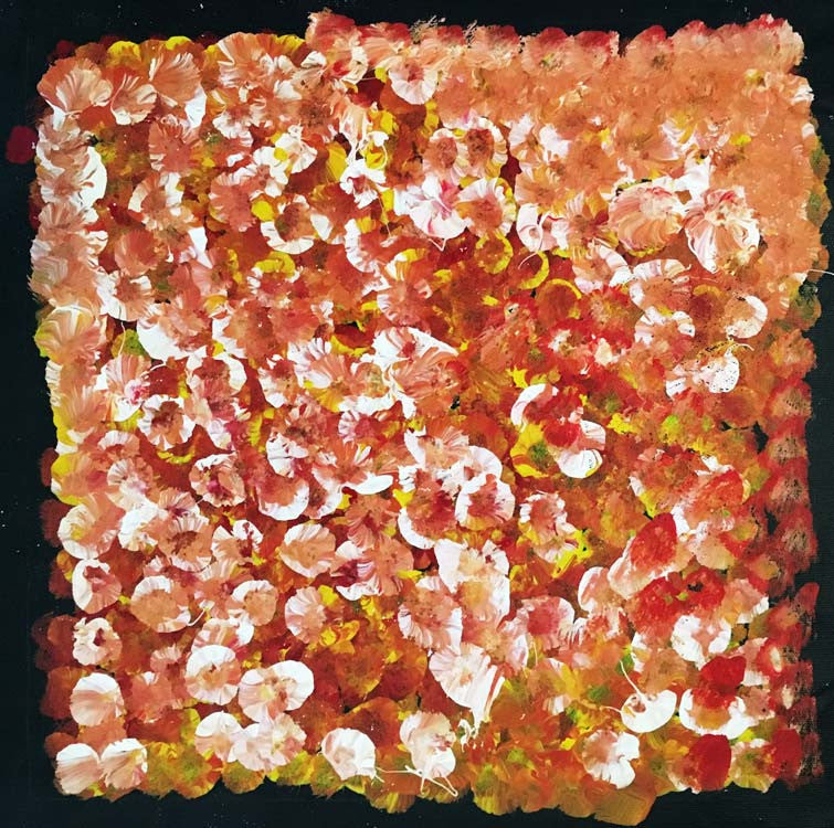 Anwekety (Conkerberry) by Polly Ngale (SOLD), 30cm x 30cm. Aboriginal Painting. #AboriginalArt #UtopiaLane