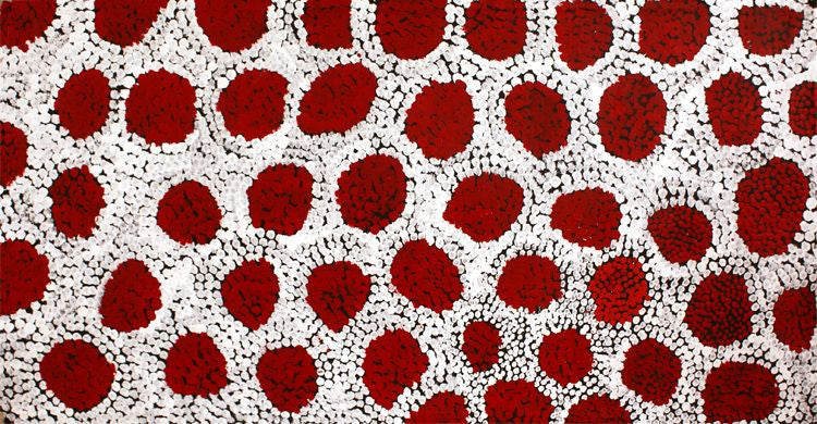 Anwekety (Conkerberry) by Glady Kemarre (SOLD), 90cm x 45cm. Aboriginal Painting. #AboriginalArt #UtopiaLane