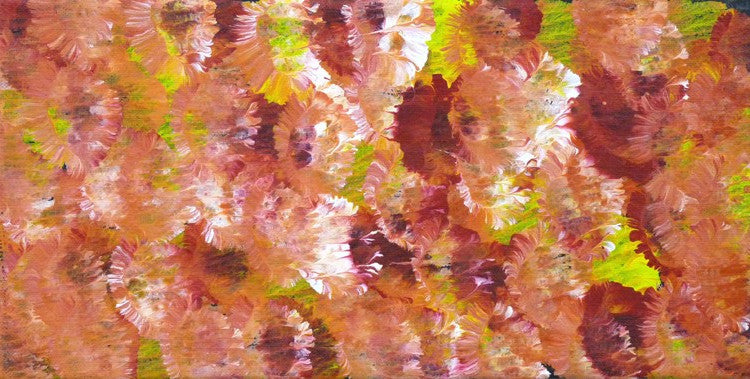 Anwekety (Conkerberry) by Polly Ngale (SOLD), 30cm x 15cm. Aboriginal Painting. #AboriginalArt #UtopiaLane