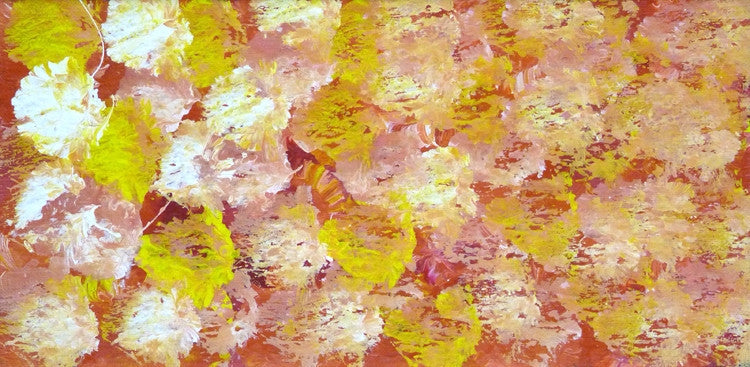 Anwekety (Conkerberry) by Polly Ngale (SOLD), 30cm x 15cm. Aboriginal Painting. #AboriginalArt #UtopiaLane