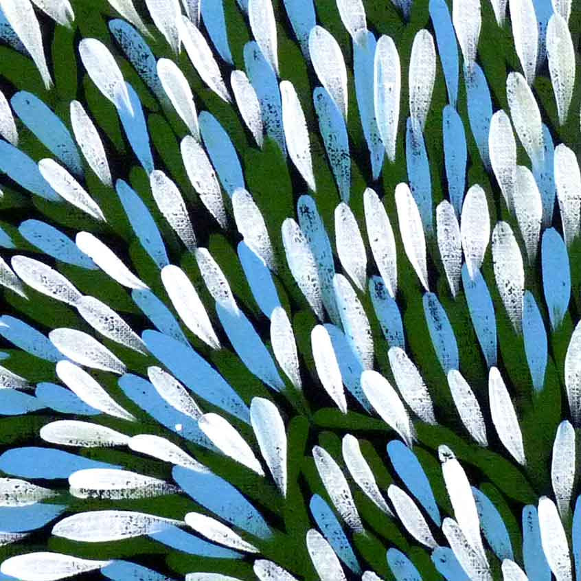 Leaves by Gloria Petyarre, 45cm x 45cm. Aboriginal Painting. #AboriginalArt #UtopiaLane