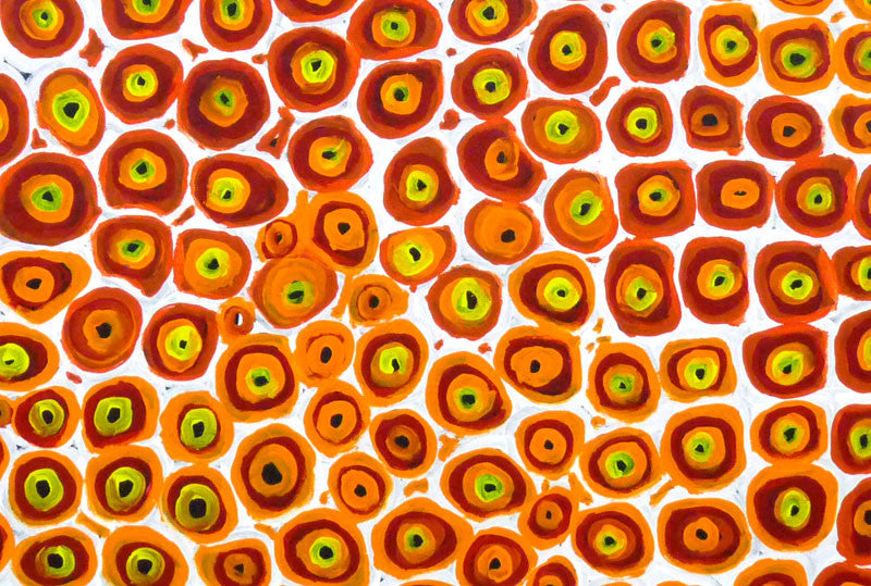 Soakage by Lena Pwerle (SOLD), 90cm x 90cm. Aboriginal Painting. #AboriginalArt #UtopiaLane