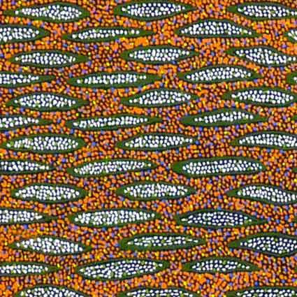 Ilyarnaty by Michelle Lion Kngwarrey (SOLD), 120cm x 30cm. Aboriginal Painting. #AboriginalArt #UtopiaLane