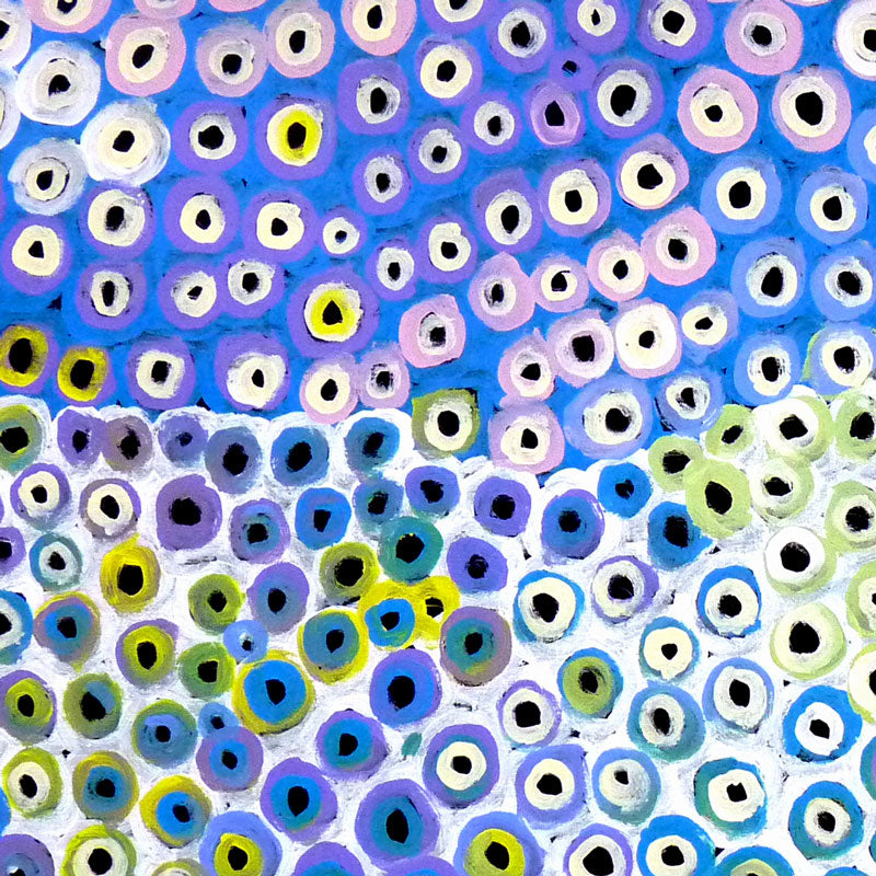 Soakage by Lena Pwerle, 150cm x 90cm. Aboriginal Painting. #AboriginalArt #UtopiaLane
