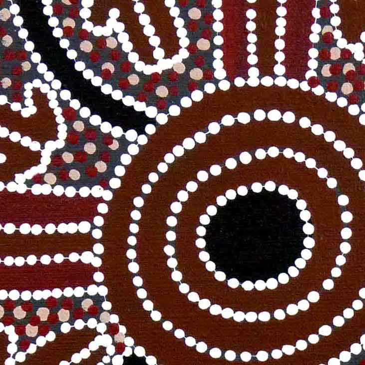 Bush Plum Dreaming by Lindsay Bird, 30cm x 30cm. Aboriginal Painting. #AboriginalArt #UtopiaLane