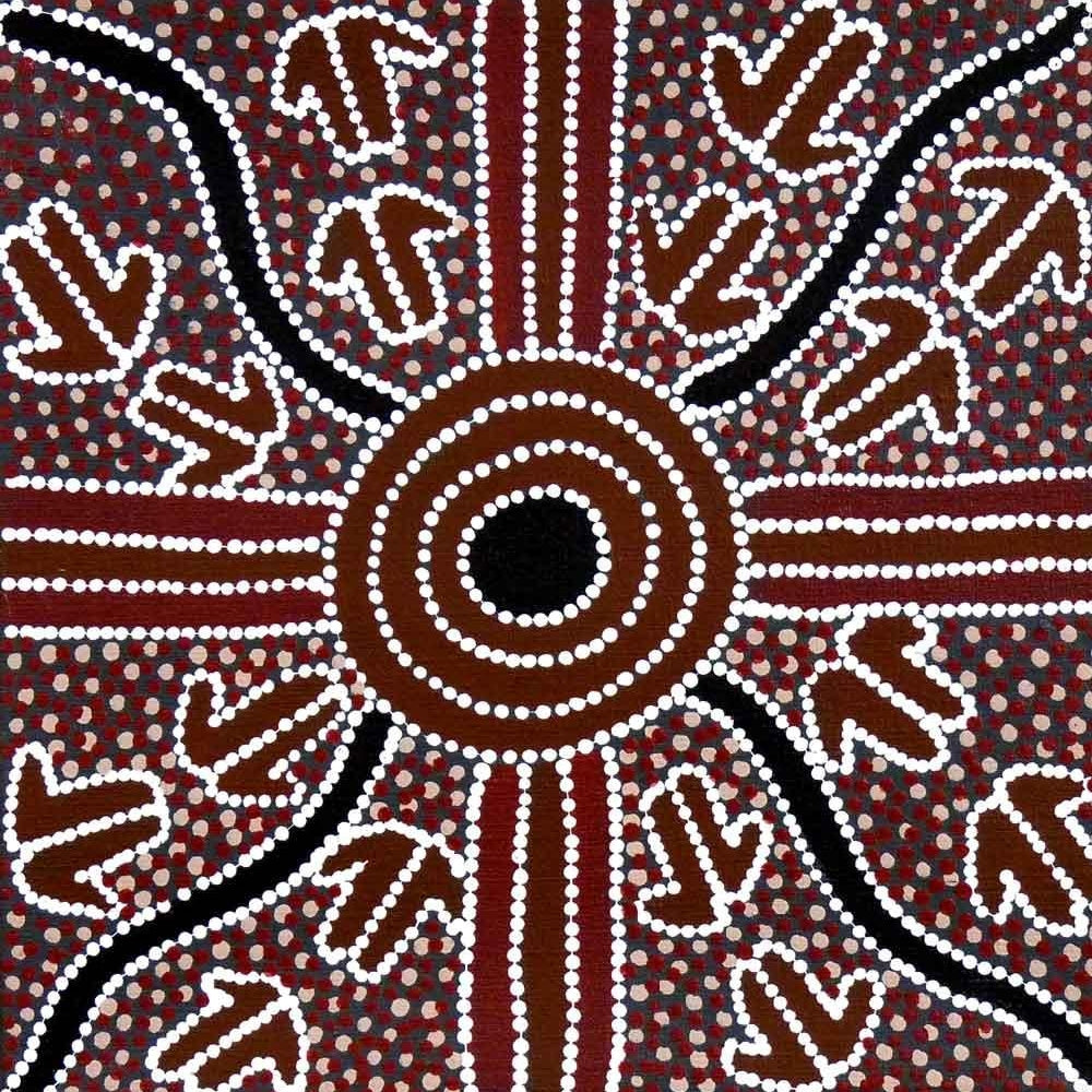 Bush Plum Dreaming by Lindsay Bird, 30cm x 30cm. Aboriginal Painting. #AboriginalArt #UtopiaLane
