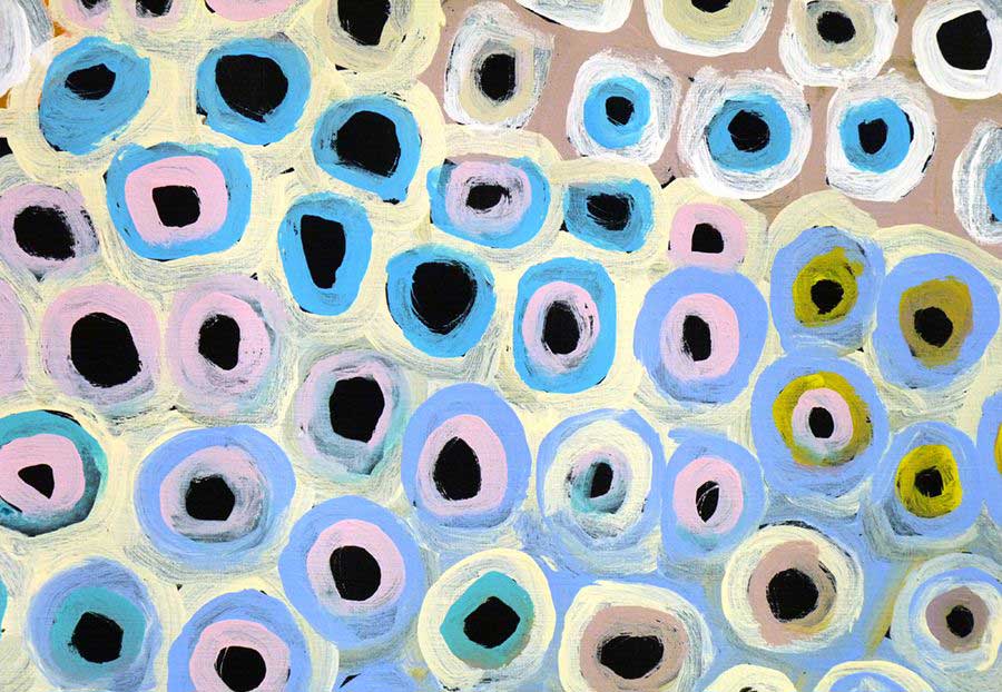 Soakage by Lena Pwerle by Lena Pwerle, 180cm x 120cm. Australian Aboriginal Art.