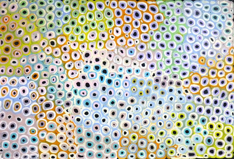 Soakage by Lena Pwerle by Lena Pwerle, 180cm x 120cm. Australian Aboriginal Art.