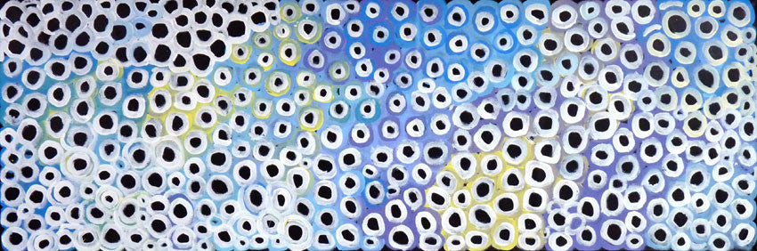 Soakages by Lena Pwerle (SOLD), 180cm x 60cm. Aboriginal Painting. #AboriginalArt #UtopiaLane