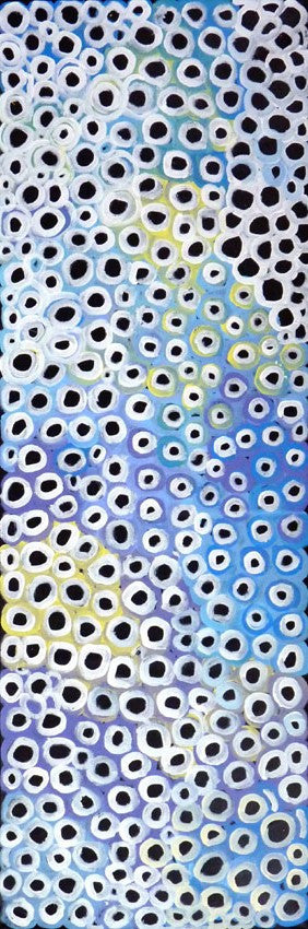 Soakages by Lena Pwerle (SOLD), 180cm x 60cm. Aboriginal Painting. #AboriginalArt #UtopiaLane