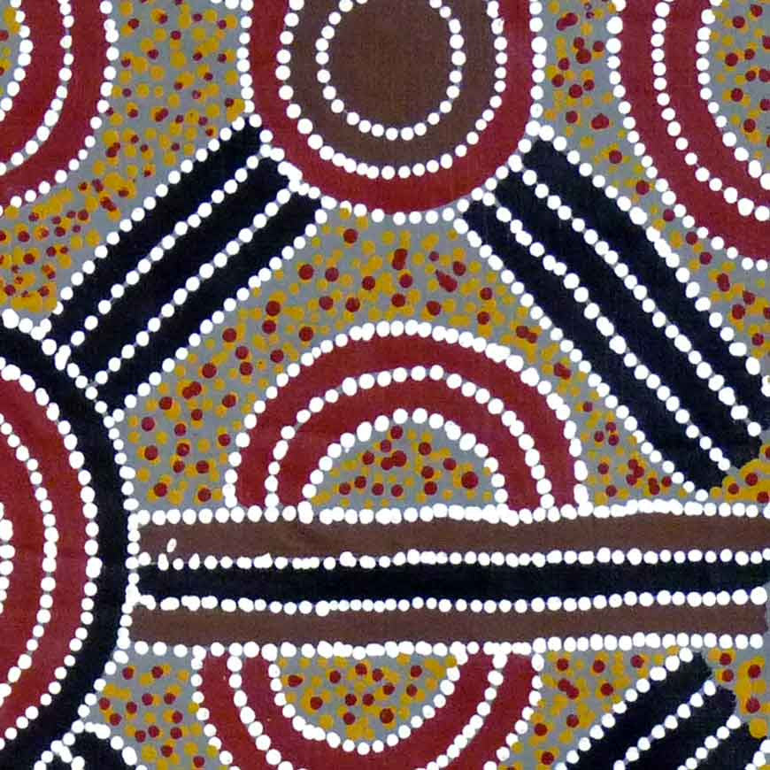 Ahakeye (Bush Plum) Dreaming by Lindsay Bird Mpetyane by Lindsay Bird Mpetyane, 60cm x 60cm. Australian Aboriginal Art.